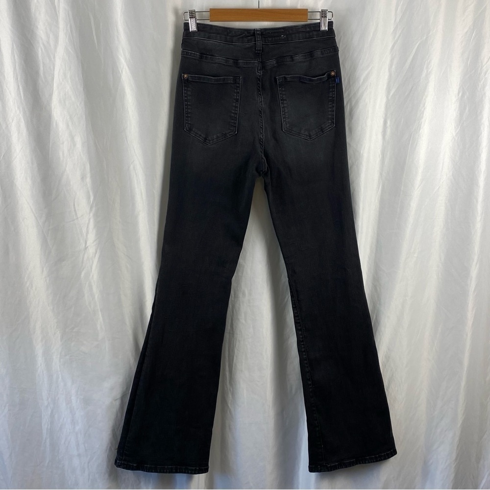 Pilcro Anthropologie The Icon Classic Black Flare Jeans Goth Boho Size 30 - Picture 9 of 16